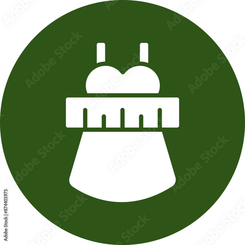 Fashion Design Vector Glyph Green Circle Icon