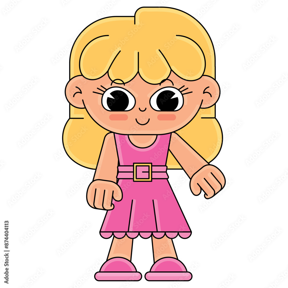 Happy girl cartoon kawaii Vector illustration Happy girl cartoon kawaii Vector illustration