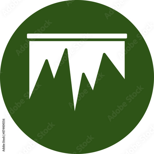 Stalagmite Vector Glyph Green Circle Icon