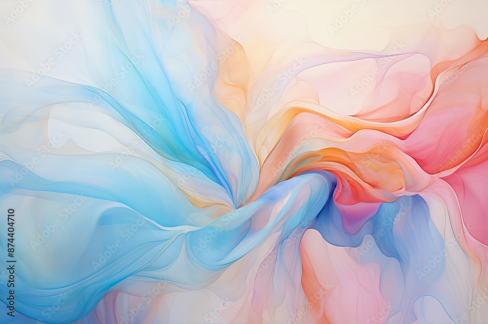 Elegant digital art of flowing silk textures in pastel colors for a serene background Elegant digital art of flowing silk textures in pastel colors for a serene background