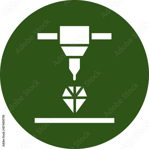 Jewelry Glyph Green Circle Icon