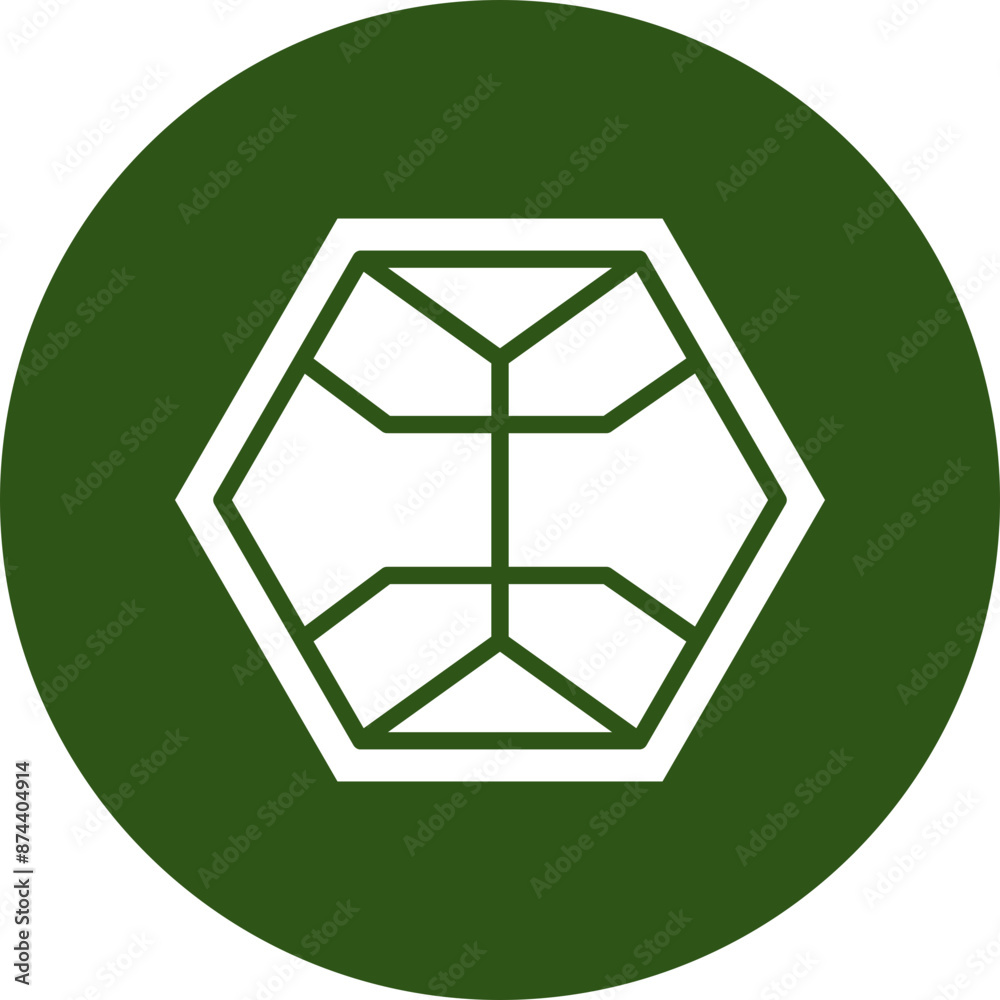 Complex Geometries Glyph Green Circle Icon Complex Geometries Glyph Green Circle Icon