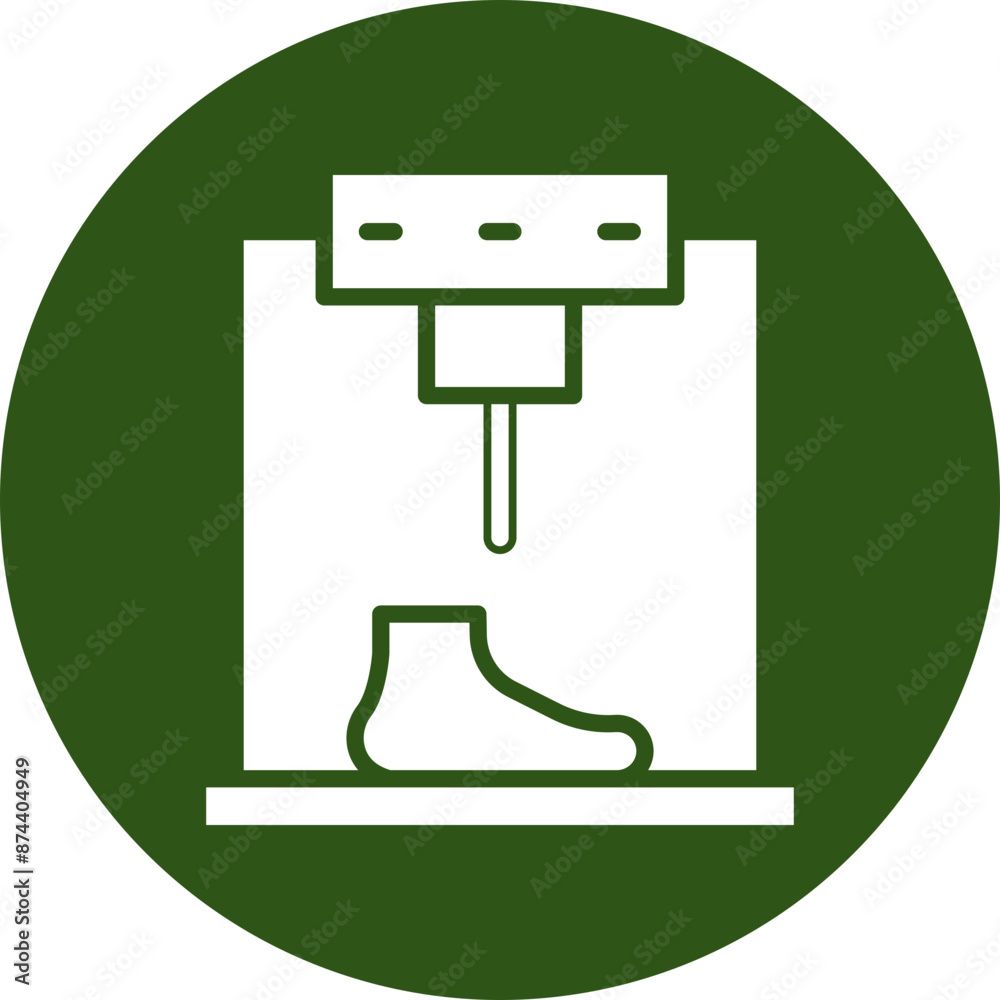 Manufacturing Shoes Glyph Green Circle Icon Manufacturing Shoes Glyph Green Circle Icon