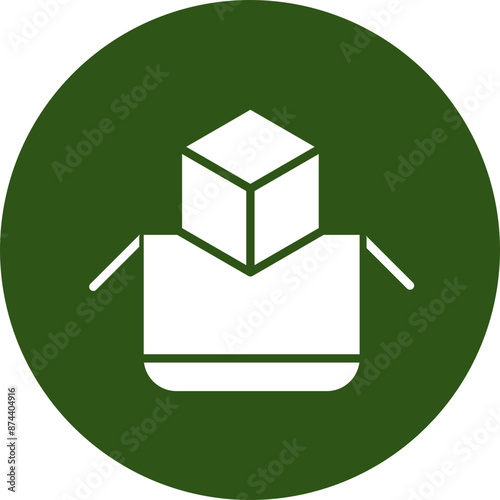 Packaging Glyph Green Circle Icon