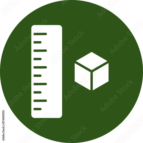 Measuring Glyph Green Circle Icon