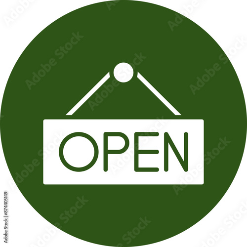 Open Glyph Green Circle Icon