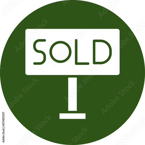 Sold Glyph Green Circle Icon