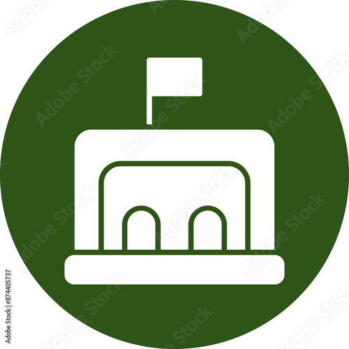 Bunker Glyph Green Circle Icon