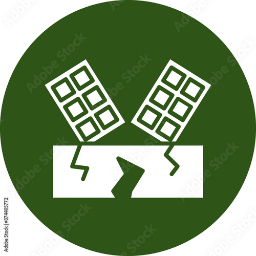 City Glyph Green Circle Icon