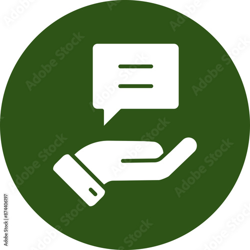 Advice Glyph Green Circle Icon