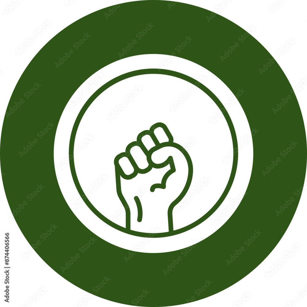 Obraz premium Black Lives Matter Glyph Green Circle Icon