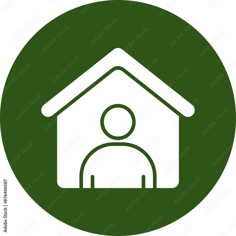 Refuge Glyph Green Circle Icon Refuge Glyph Green Circle Icon