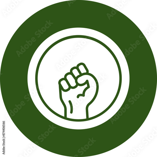 Black Lives Matter Glyph Green Circle Icon