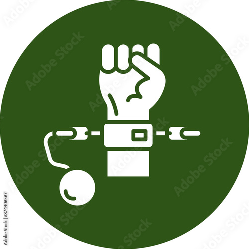 Slave Glyph Green Circle Icon