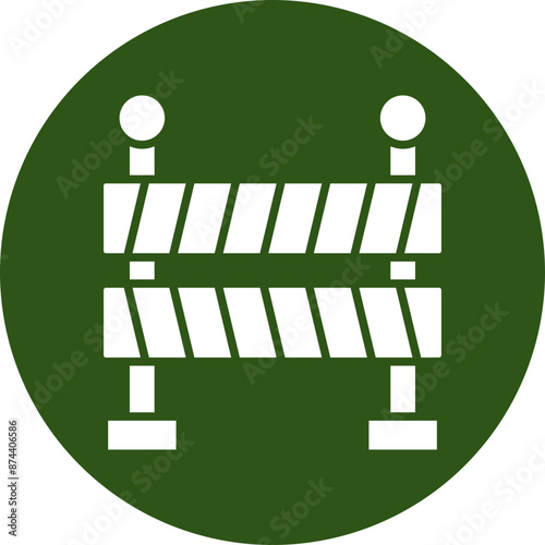 Barrier Glyph Green Circle Icon