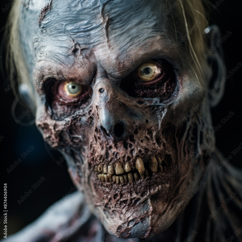Zombie, living dead, close-up portrait. A concept for horror Zombie, living dead, close-up portrait. A concept for horror