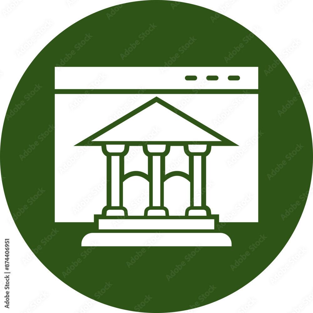 Online Banking Glyph Green Circle Icon Online Banking Glyph Green Circle Icon