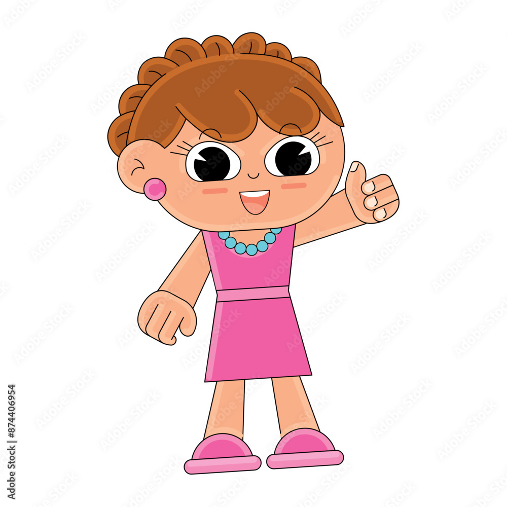 Happy girl cartoon kawaii Vector illustration Happy girl cartoon kawaii Vector illustration