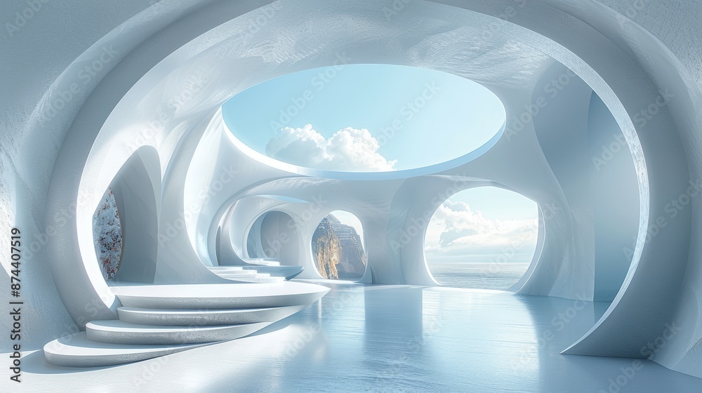 Futuristic Cityscape with Geometric Shapes Generative AI Futuristic Cityscape with Geometric Shapes Generative AI