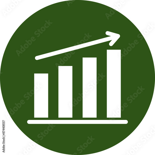 Improvement Glyph Green Circle Icon