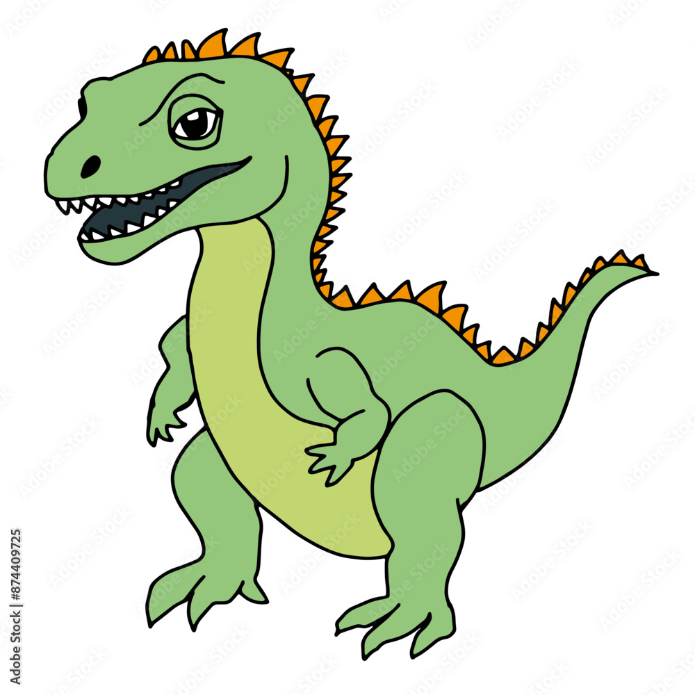 illustration of a green trex dinosaur illustration of a green trex dinosaur