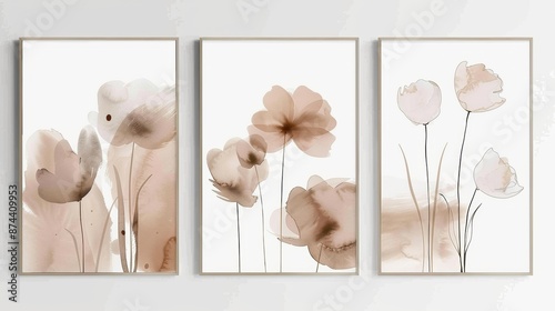 Vibrant Floral Posters for Modern Home Decor Generative AI