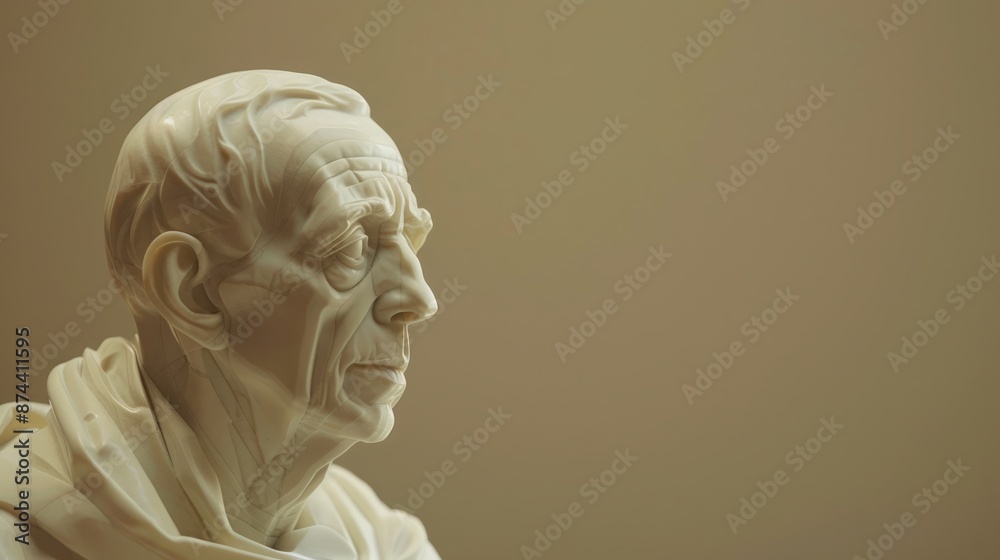 Minimalist marble statue of influential American mathematician Minimalist marble statue of influential American mathematician
