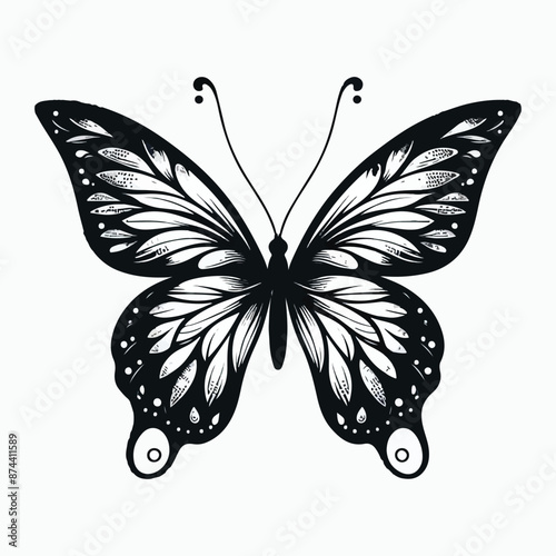 Butterfly black vector design EPS