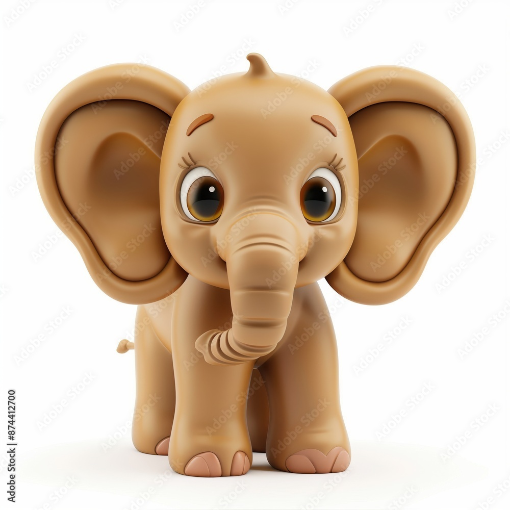 Cute Cartoon Baby Elephant 3D Render Adorable Animal Illustration Cute Cartoon Baby Elephant 3D Render Adorable Animal Illustration