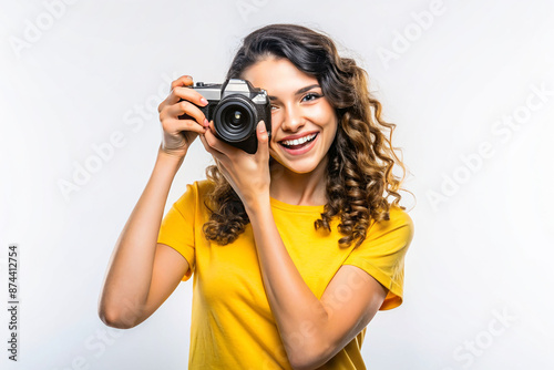 A  woman  holding camera