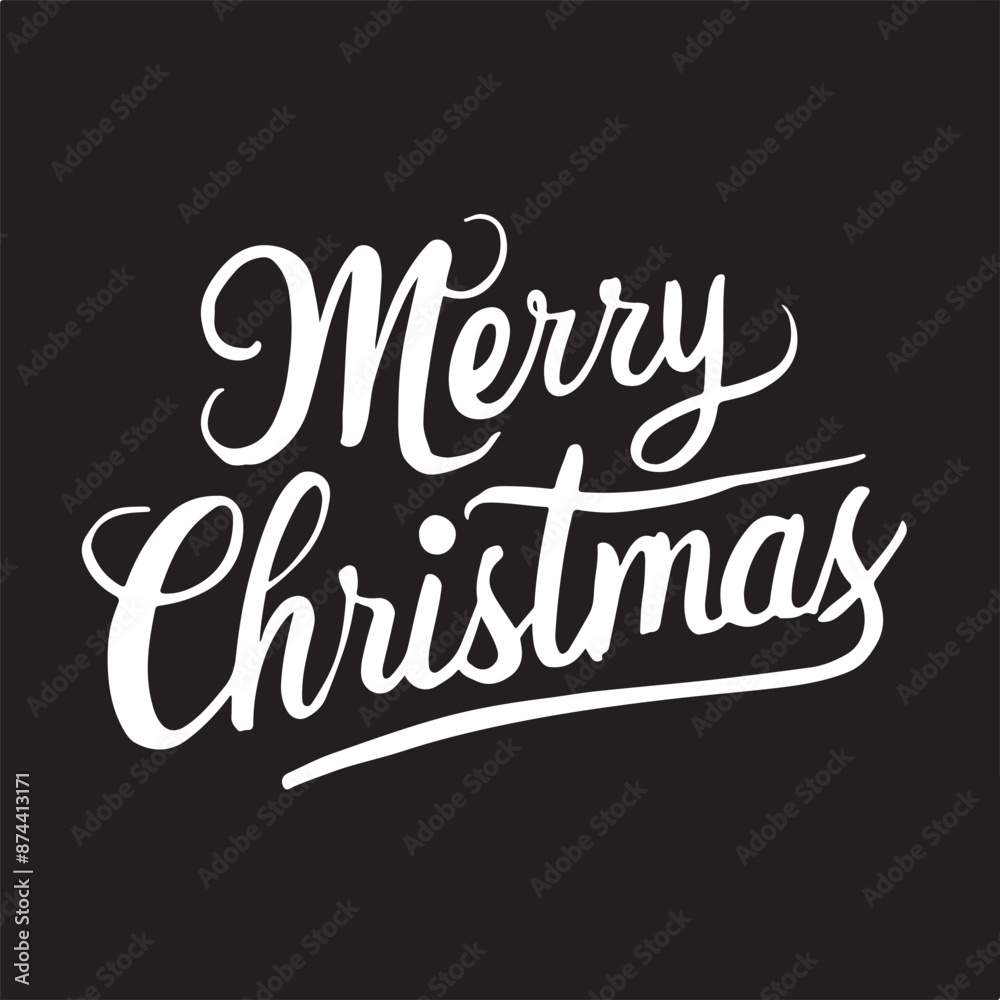 Merry christmas typography in vector