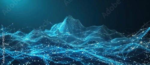 abstract mountain landscape cyber digital network technology.