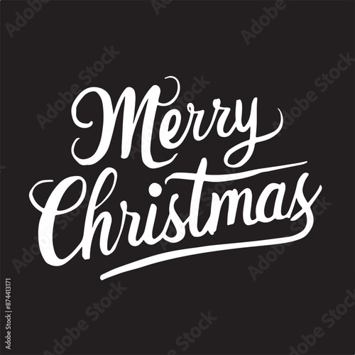 Merry christmas typography in vector