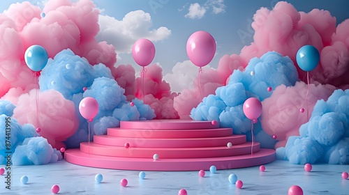 Heroes of Freedom, A celebration of freedom honoring heroes with magical displays. Describe the event and the mystical elements celebrating the heroes. 3D render, Minimalism