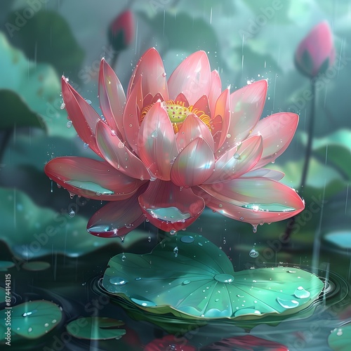 Patriots Lotus, Imagine a serene lotus flower placed at a Patriot Day memorial, symbolizing peace and remembrance. Closeup photography,
