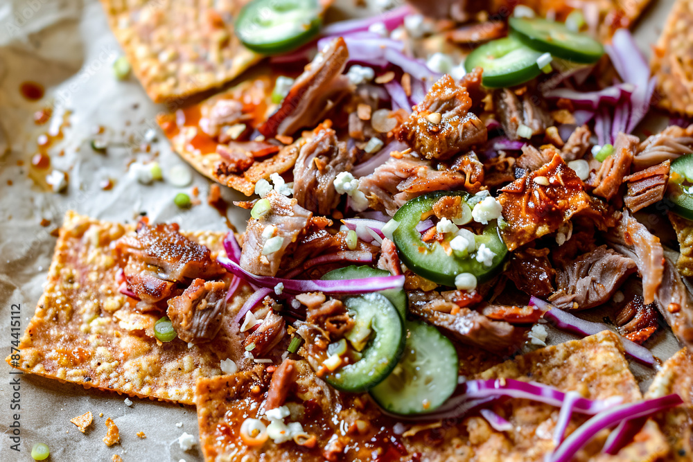 Pulled Pork Nachos with Sriracha Slaw