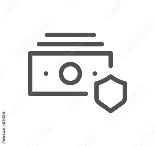 Money savings icon outline and linear vector.	