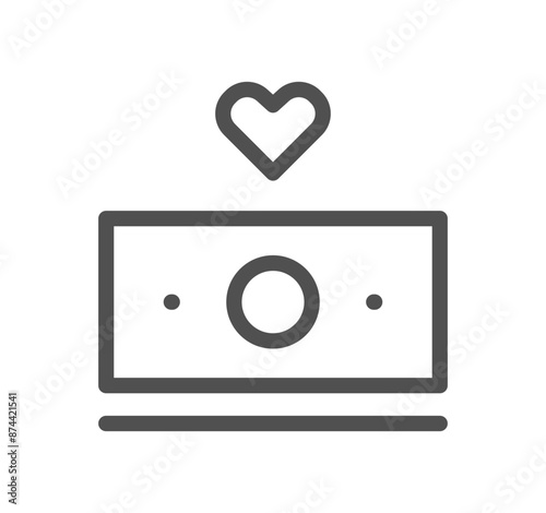 Money savings icon outline and linear vector.	