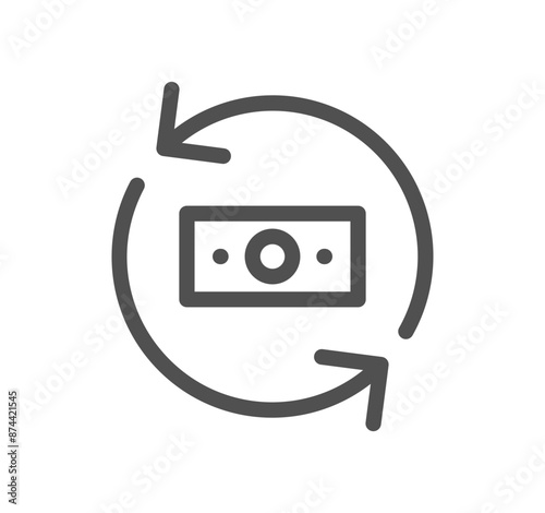 Money savings icon outline and linear vector.	