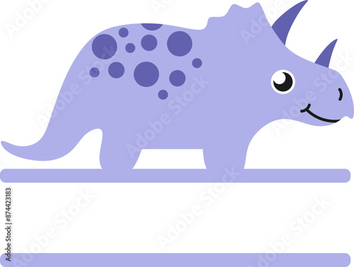 Dinosaur Split Boarder For Name or Word 