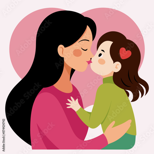 mother and child love vector illustration