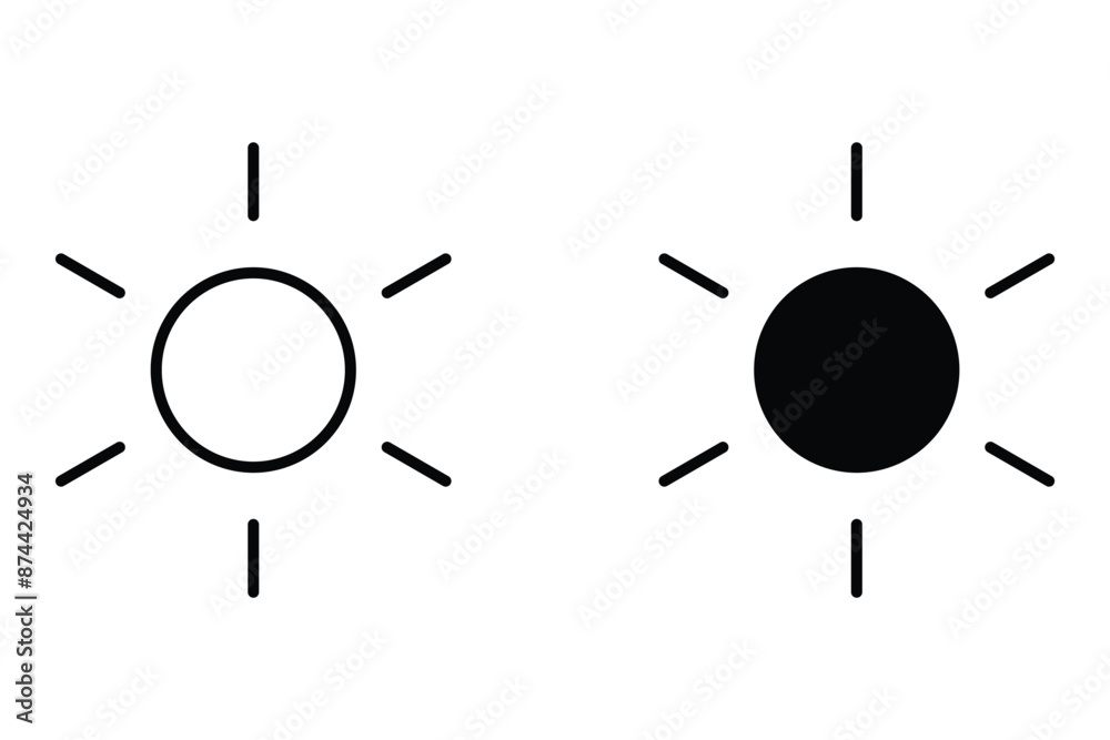 Brightness set Icon, Intensity Setting Vector Art Illustration Brightness set Icon, Intensity Setting Vector Art Illustration