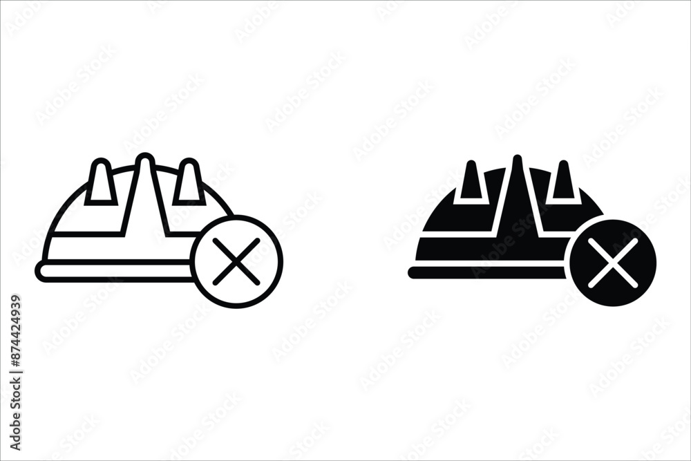 No access to construction site, stop hand sign isolated on white ...