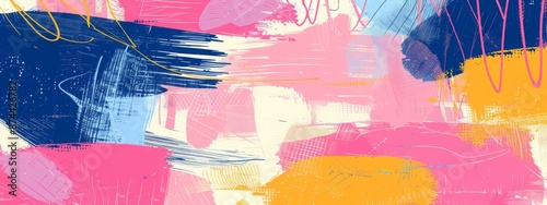 Wallpaper Mural Vibrant Abstract Textured Shapes - Creative Design Elements, Modern Art, and Colorful Collage Torontodigital.ca