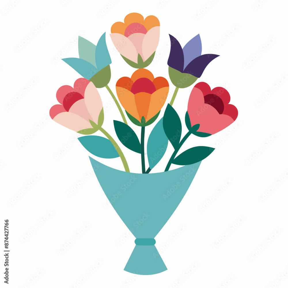 Obraz premium flower bouquet isolated white background