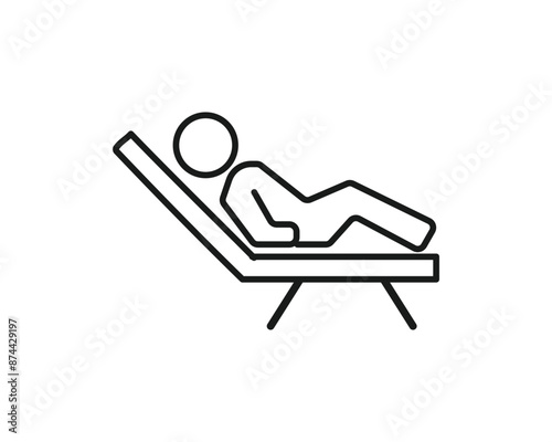 Man sunbathing icon vector symbol design illustration