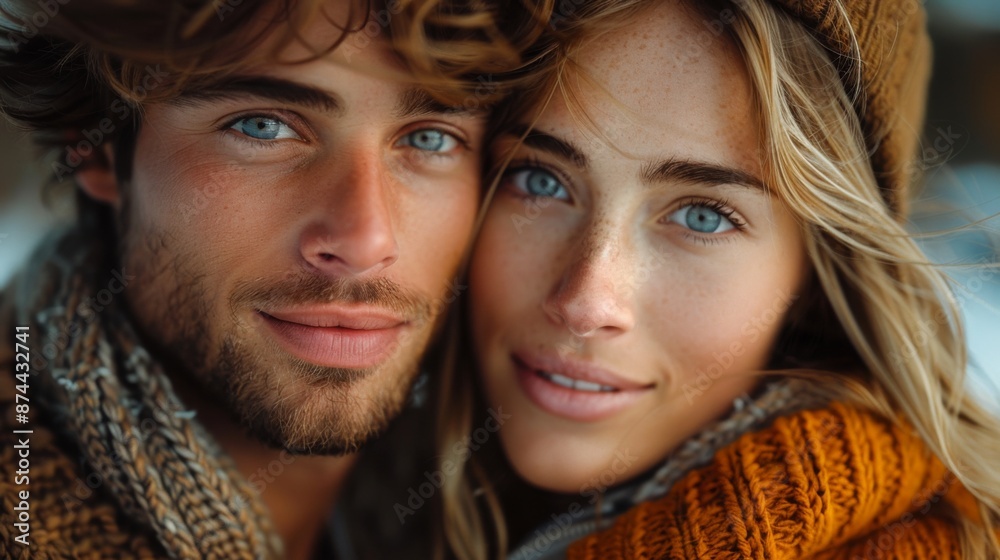 Young couple in love 35 years old, looking at the camera portraits Young couple in love 35 years old, looking at the camera portraits