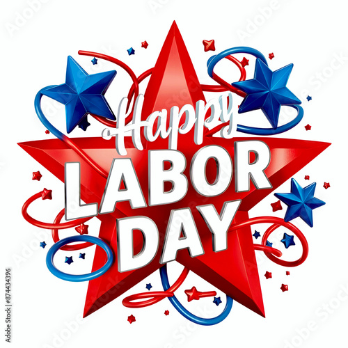 Celebration of Happy labor day photo