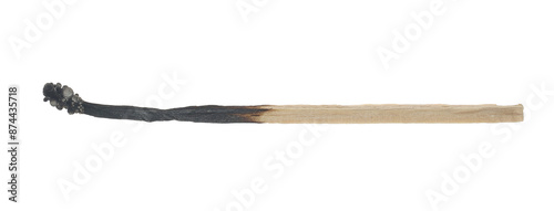 Burned match isolated on white, clipping path photo