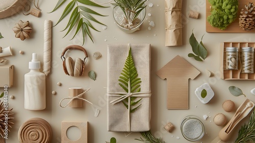 A collection of eco-friendly packaging options on a minimalist background